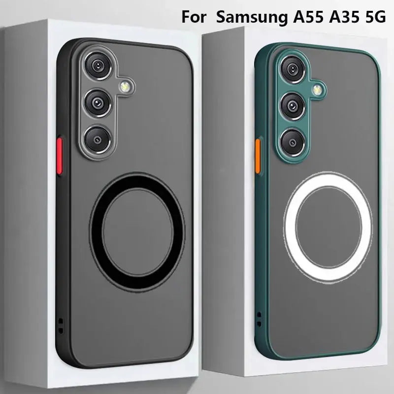 Capa Magnética para Samsung Galaxy A56 A55 5G A36 A35 A26 A25 A15 A54 A53 A52 A34 A14 A32 A16 - Proteção Anti-Choque