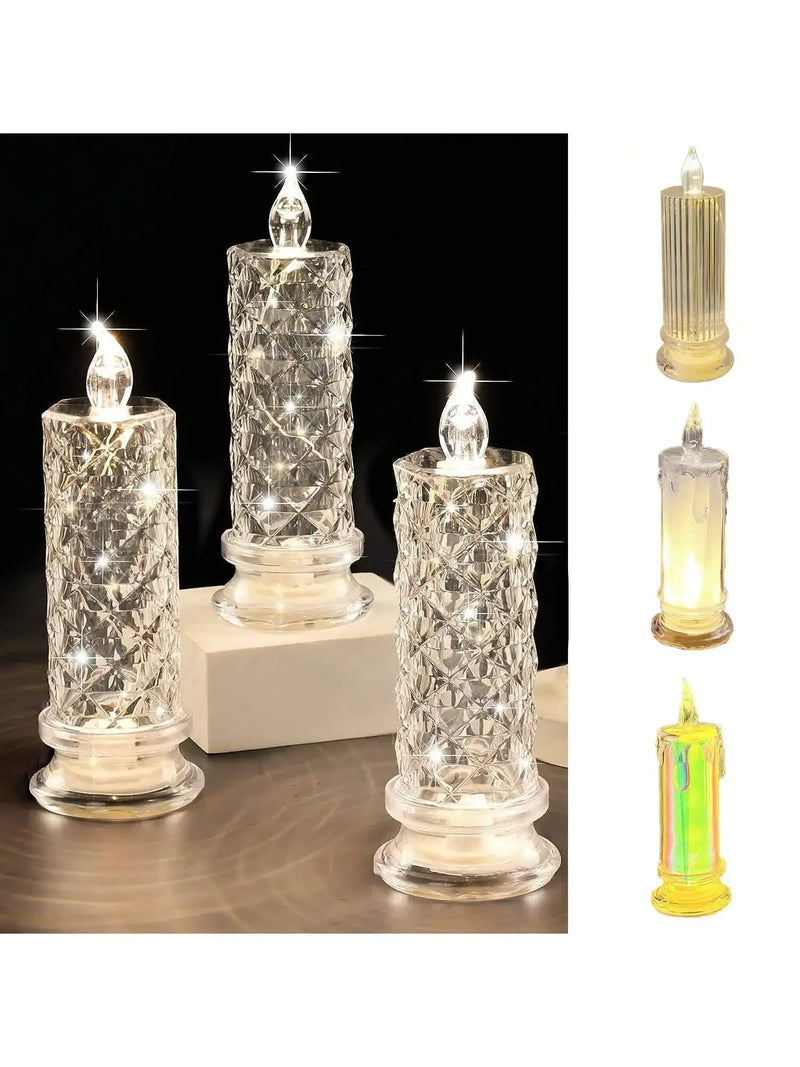 Vela LED Rosa Romântica Sem Chama - Decoração Dia Namorados e Casamentos