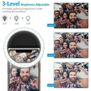 Anel Luz LED Selfie - Portátil USB para Telemóvel e Vídeo