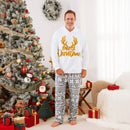 PatPat Christmas Family Matching Letters Embroidered Long-sleeve Hooded Fleece Pajamas Sets