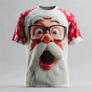 T-Shirt Homem Natal 2026 - Pai Natal Divertido Manga Curta Moda Y2K