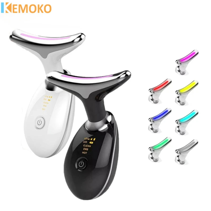 Dispositivo de Beleza EMS 7 Cores LED - Lifting Facial e Pescoço Anti-Rugas