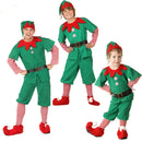 Christmas Family Matching Clothes New Year Christmas Elf Costume Father Mother Kids Clothing Set Boys Tops Pants Hat Belt Outfit