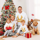 PatPat Christmas Family Matching Letters Embroidered Long-sleeve Hooded Fleece Pajamas Sets