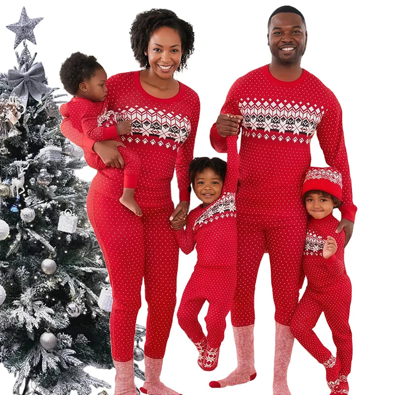 Hot Sall Family Matching Christmas Pajama Sets Xmas Mother Daughter Dad Son Match Pajamas Cotton Kids Pjs Women's Sleepwear
