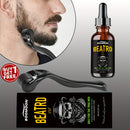 Kit Óleo para Barba e Couro Cabeludo com Roller Massageador - 60ml Fórmula Iluminadora Sem Álcool | Presente Perfeito Natal Dia do Pai