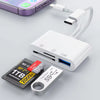 Leitor de Cartões USB OTG 3 em 1 - SD/TF/U-Disk Type-C para iPhone, Samsung, Huawei, Xiaomi