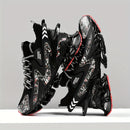 Ténis de Corrida e Ginásio Masculinos Leves - Sapatilhas de Treino Respiráveis com Sola TPU Almofadada, Ténis com Atacadores para Ginásio, Jogging e Uso Casual - Sapatos Casuais Outono/Inverno em Azul Vibrante, Design Padrão Dinâmico, Absorção de Choque