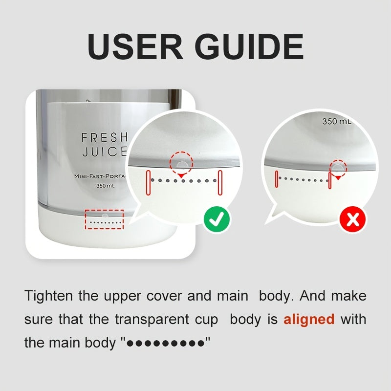 Liquidificador Portátil Elétrico 350ml - Mini Sem Fios Frutas Batidos USB Recarregável