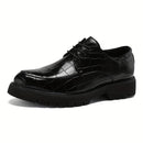 Sapatos Sociais Masculinos Elegantes - Preto Castanho Escritório Casual