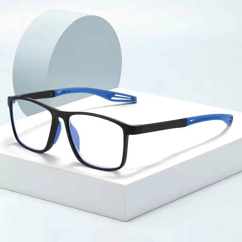 Óculos Desporto TR90 Silicone Ultra Leves - Anti-Luz Azul Leitura Quadrados Unissexo