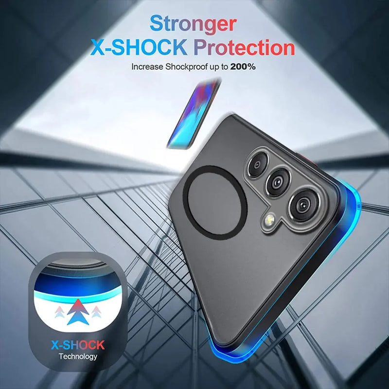 Capa Magnética para Samsung Galaxy A56 A55 5G A36 A35 A26 A25 A15 A54 A53 A52 A34 A14 A32 A16 - Proteção Anti-Choque