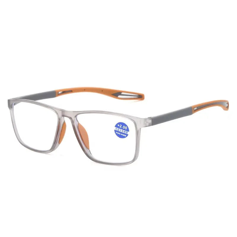 Óculos Desporto TR90 Silicone Ultra Leves - Anti-Luz Azul Leitura Quadrados Unissexo