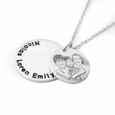 Colar Personalizado com Foto e Nomes - Prata 925 Pendente Redondo