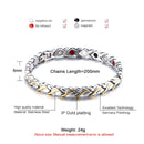 Pulseira Magnética Terapêutica - Aço Inoxidável Design Trigo