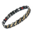 Pulseira Magnética Terapêutica - Aço Inoxidável Design Trigo