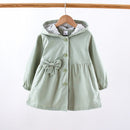 Casaco Menina Primavera Outono - Capuz Manga Comprida Flores Laço