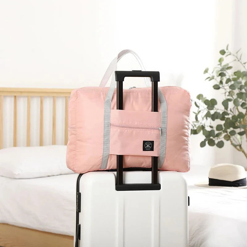 Saco de Viagem Dobrável para Avião - Bolsa Carry-On Leve Grande Capacidade Fim de Semana