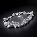 Conjunto Joias ZAKOL Luxo Zircão AAA Branco - Brincos Pulseira Colar 4 Peças para Casamento