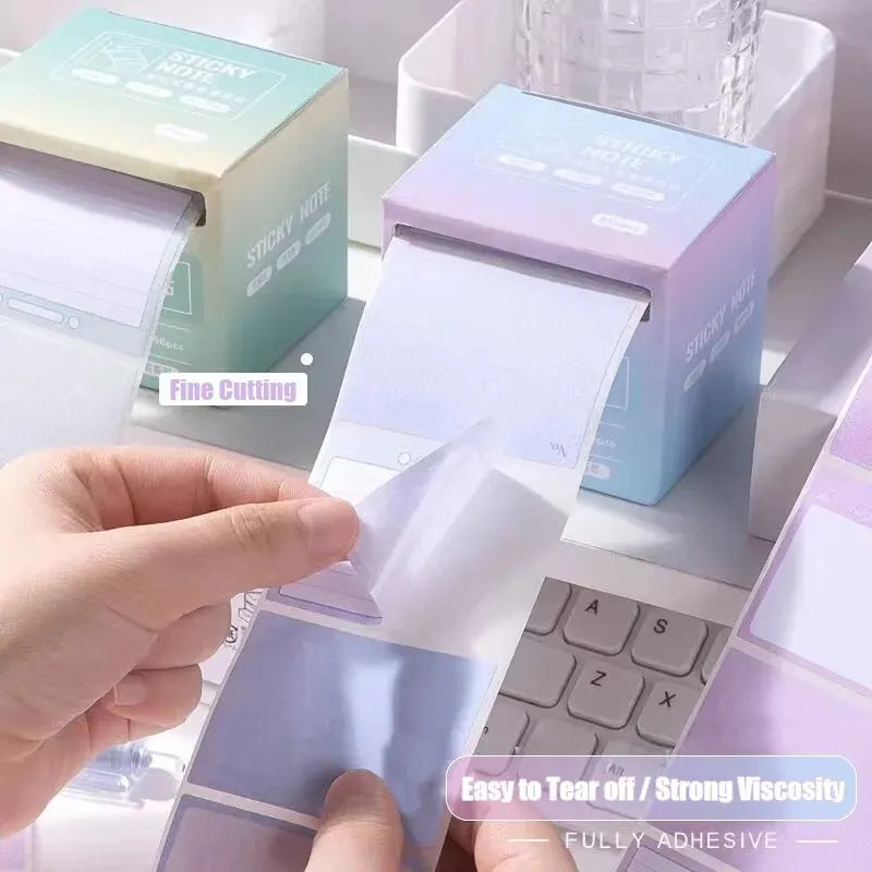Bloco 256 Notas Adesivas Destacáveis - Post-it Totalmente Adesivo 8 Formatos para Escritório Estudante Casa