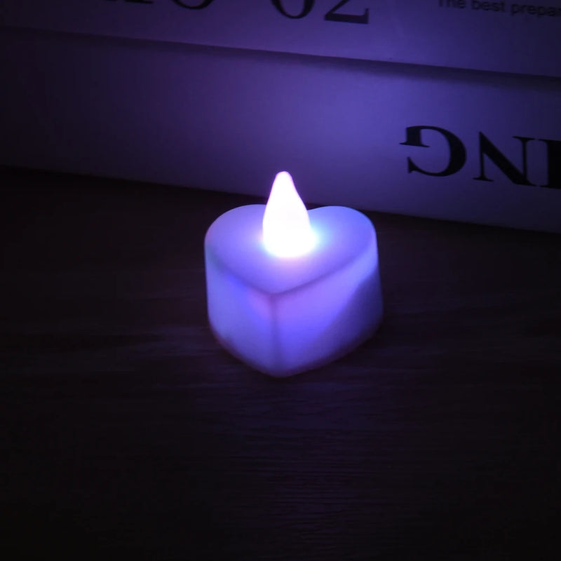 Velas LED Formato Coração Sem Chama - Decoração Romântica Casamento e Festas