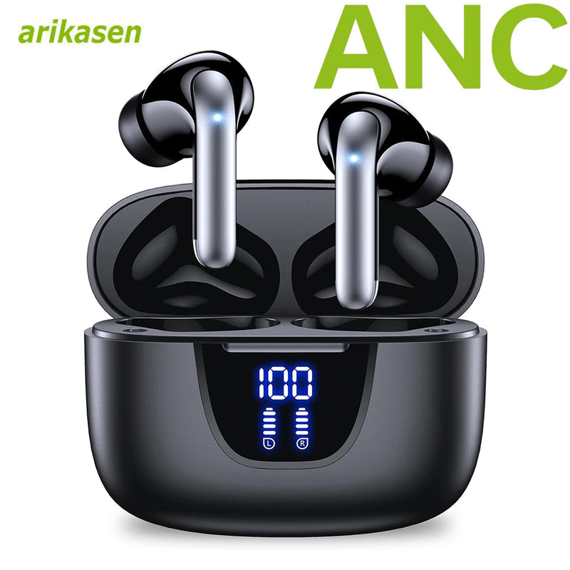 Auriculares Bluetooth 5.3 ANC | Cancelamento de Ruído Ativo 36H Bateria