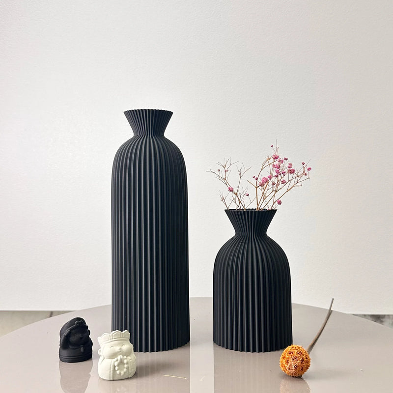 Conjunto 2 Vasos Decorativos Padrão Ondulado - Arte Moderna para Casa
