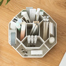 Organizador de Secretária Rotativo 360° - 9 Compartimentos para Material Escolar e Escritório
