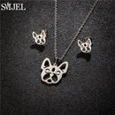 Conjunto Joias Aço Inoxidável - Colares Brincos Flores Bohemia para Homens e Mulheres