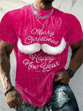 T-Shirt Natal Homem 3D Kawaii - Pai Natal DJ Colorida Harajuku Casual