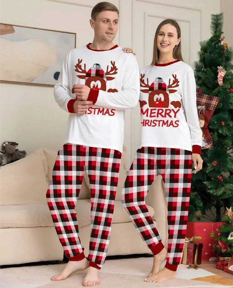 Pijamas Natal 2025 Cartoon - Conjunto 2 Peças Família Xmas Macio Fofo