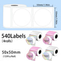 540 Etiquetas Circulares M110 50mm Impermeáveis - Papel Laser Redondo para P50 P1 DP30S M220