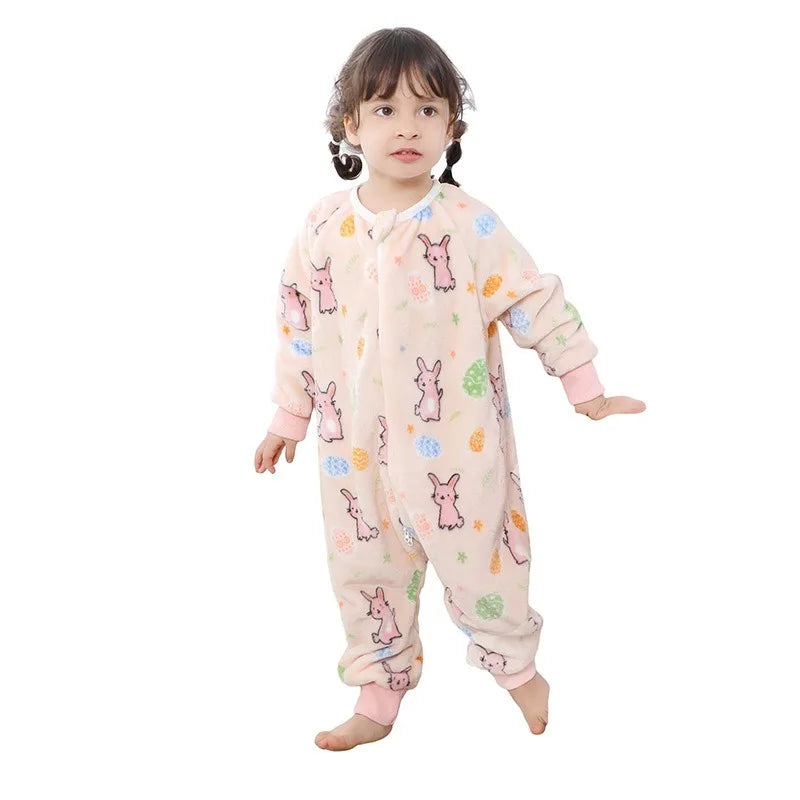 Pijama Natal Flanela Criança - Roupa Dormir Quente Inverno Menino Menina 1-6T