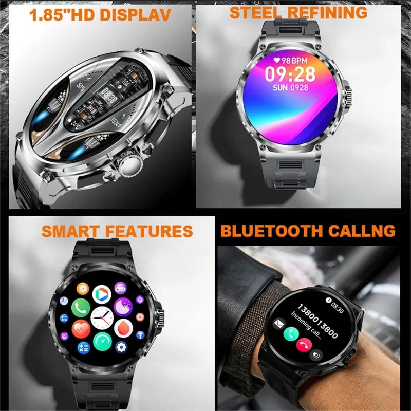 Smartwatch GPS Desportivo 1.85" AMOLED - Bateria 710mAh com Bluetooth