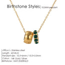 Colar eManco Aço Inoxidável com Anel - Pedra Nascimento Redonda Joias Femininas