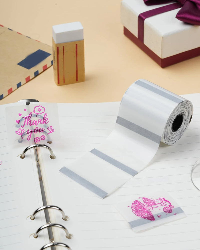 Etiquetas Térmicas Transparentes Phomemo M110 - 40x30mm Coloridas para Impressora M110/M220/M221/M120/M200