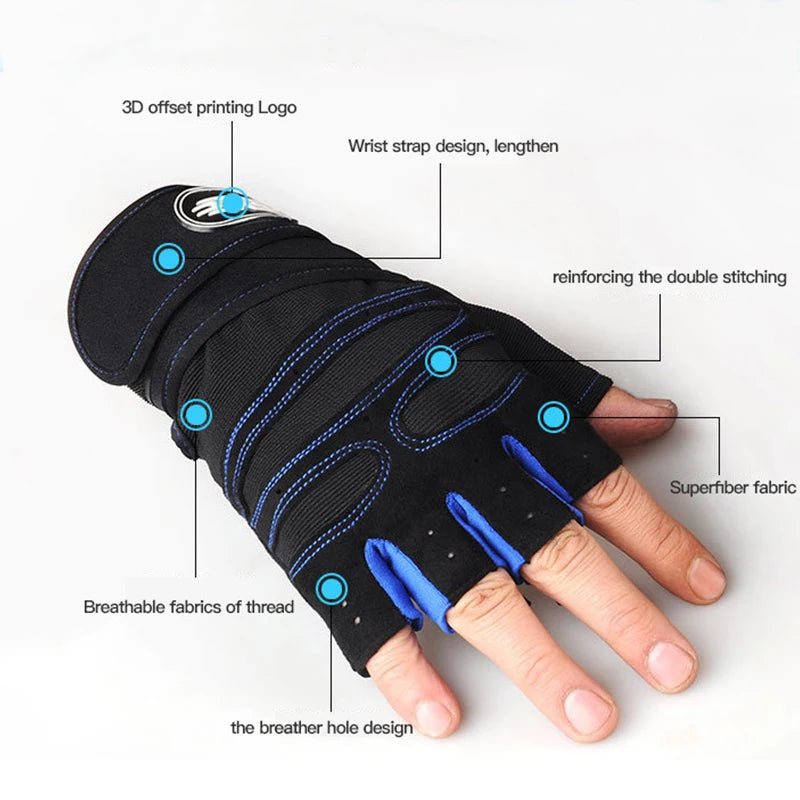 Luvas Ginásio Fitness - Musculação com Suporte Pulso