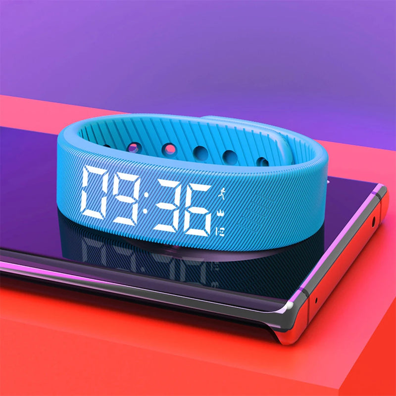 LED Digital Smart Wristbands Waterproof Smart Clock Smartband With Running Pedometer Monitor Smart Band Vibration Alarm Reminder