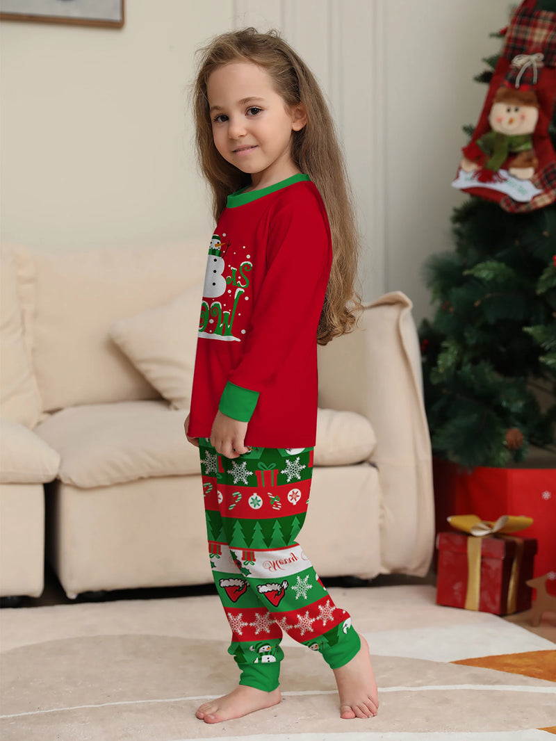 Pijama Natal Criança Let It Snow - Boneco Neve Manga Comprida Menino Menina