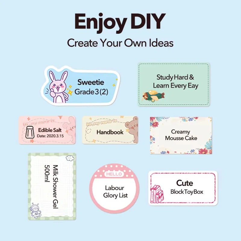 Rolo de Etiquetas Térmicas Adesivas Niimbot 2 Polegadas - Papel Colorido Impermeável para Impressora B1 B21