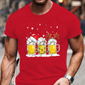 T-Shirt Natal Cerveja Humor - Reinbeer Pai Natal Luzes Xmas Festa Streetwear