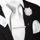 Conjunto Gravata Xadrez Castanho - Seda 8cm com Acessórios