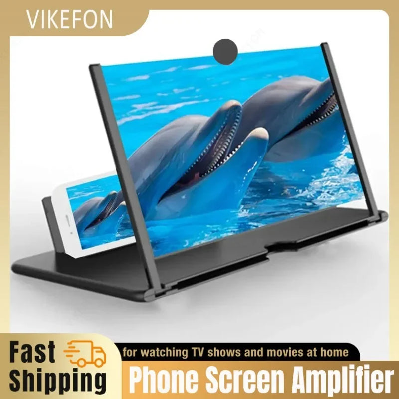 HD Phone Screen Magnifier - 12" Foldable Amplifier Stand for Movies & Videos