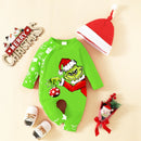 Body Bebé Primeiro Natal 2 Peças - My First Christmas Rena Jumpsuit Gorro 2025