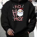 Hoodie Natal 2025 Pai Natal HO HO HO - Sweatshirt Confortável Inverno Homem