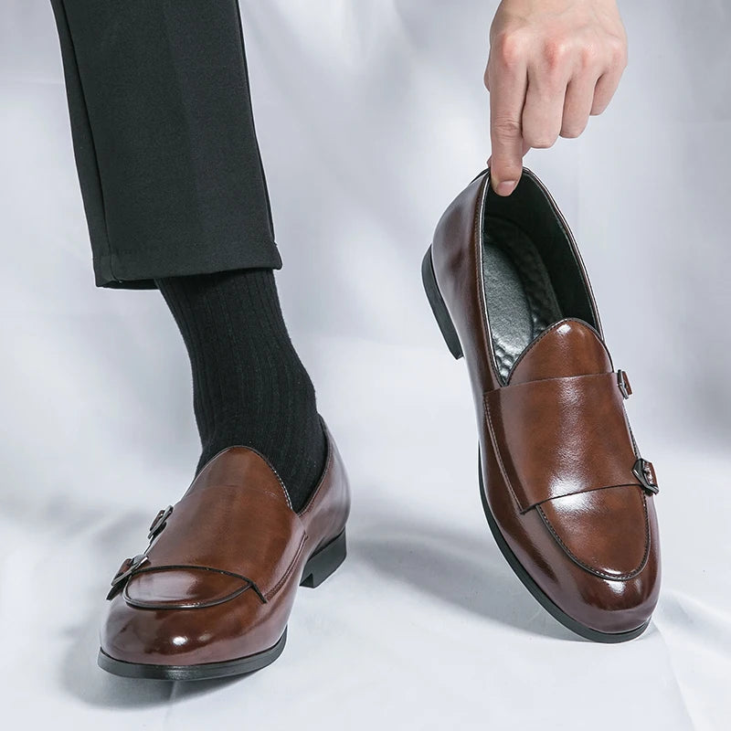 Sapatos Formais Masculinos Couro Premium - Mocassins Elegantes Casamento