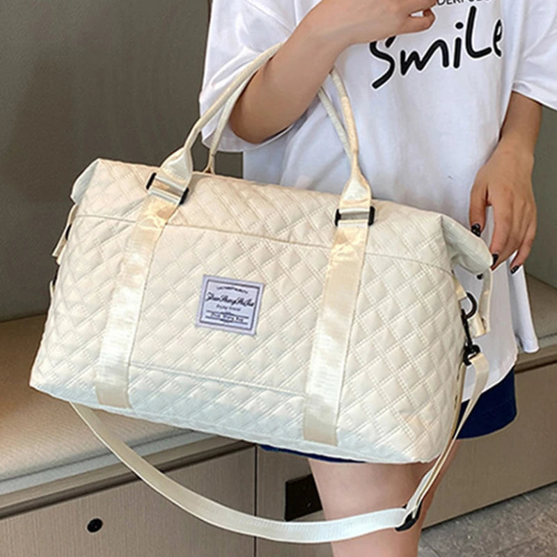 Saco de Viagem Dobrável Acolchoado - Bolsa Ginásio Yoga Separação Seco/Molhado