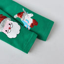 Leggings Bebé Menina Algodão DXTON - Verde Natal Aplicação 4 Estações