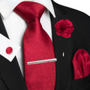 Conjunto Gravata Xadrez Castanho - Seda 8cm com Acessórios