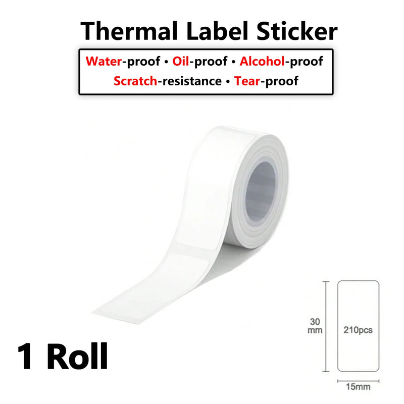 Etiquetas Térmicas D30 Multi-Tamanhos Impermeáveis - Adesivos para Organização Cozinha Escritório Cabos D30 Q30